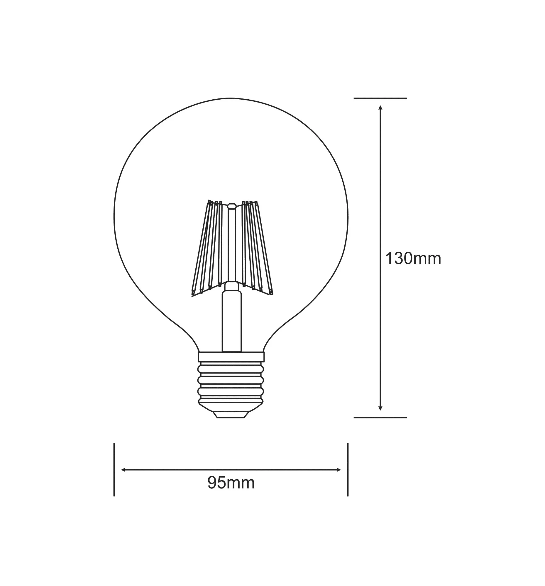 Value Vintage LED Globe 95mm E27 8W 2200K 806lm 763727163  Luxram Value Vintage